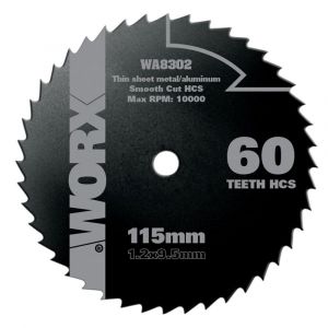 WORX WA8302 115x9,5mm Metal, Ahşap, PVC, Alüminyum Kesme Daire Testere Bıçağı