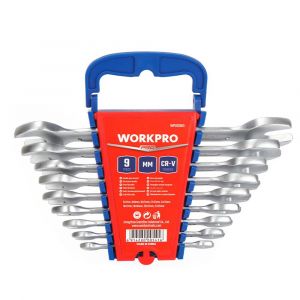 WORKPRO WP202505 6-23mm 9 Parça CR-V Profesyonel Açık Ağız Anahtar Takımı