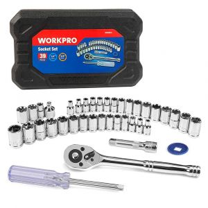 WORKPRO WP202536 39 Parça 3/8’’ 1/4’’ CR-V Metrik/İnç Profesyonel Lokma Takımı